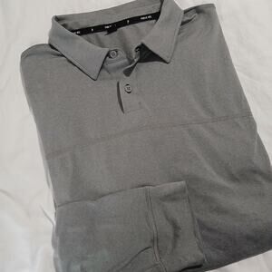 Public Rec XXLMen's Medium Grey Long-Sleeved Performance Polo shirt Easy Care